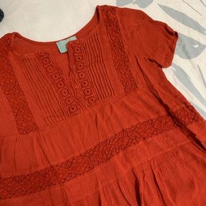 Skies Are Blue, Orange Blouse